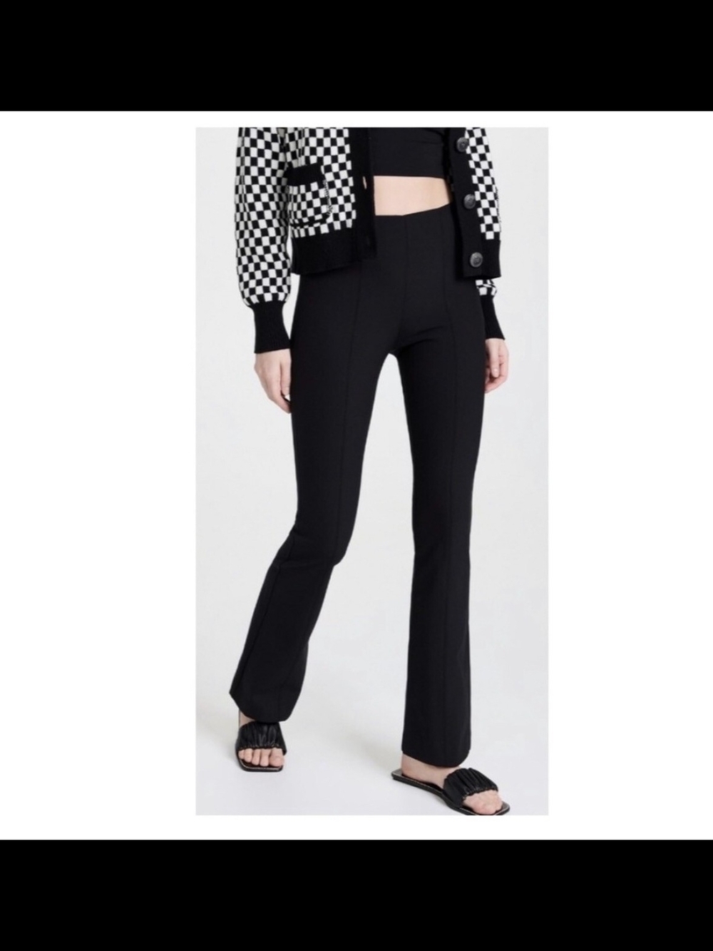rag & bone Black Flared Ponte Pants